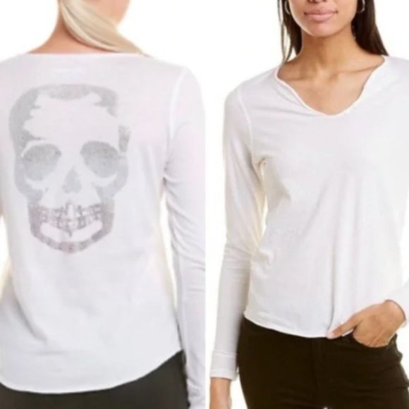 Zadig and Voltaire Tunisien Embellished Skull Long Sleeve L - Picture 1 of 6
